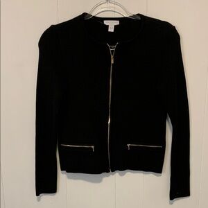 Charter Club Petite Black Zip-Up Blazer